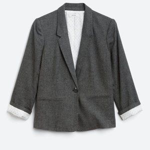 Rebekah Textured Black/Grey Plaid Blazer - S